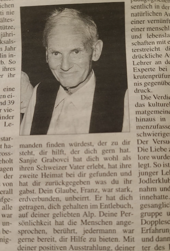 Zeitungsbericht über palliative Begleitung